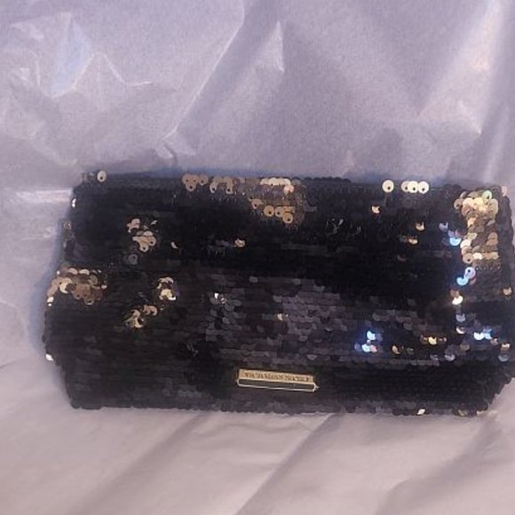 Victoria's Secret Beautiful Black & Silver sequined clutch bag LOWERED PRICE - Picture 5 of 11